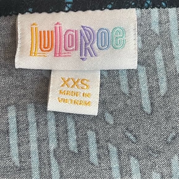 LulaRoe Teal and Black Irma Tunic Top XXS - Picture 3 of 8